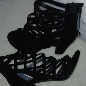 Guess Black Caged Heels